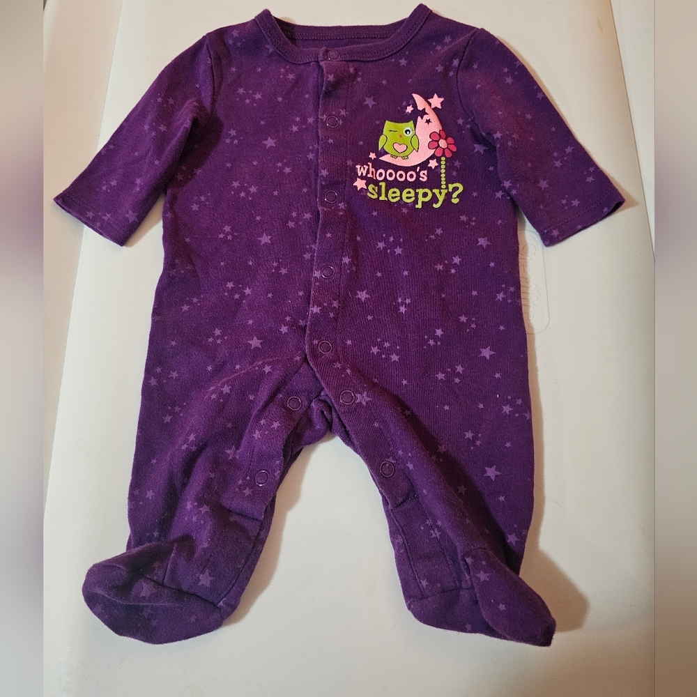 Circo Purple Footie with Owl and Stars